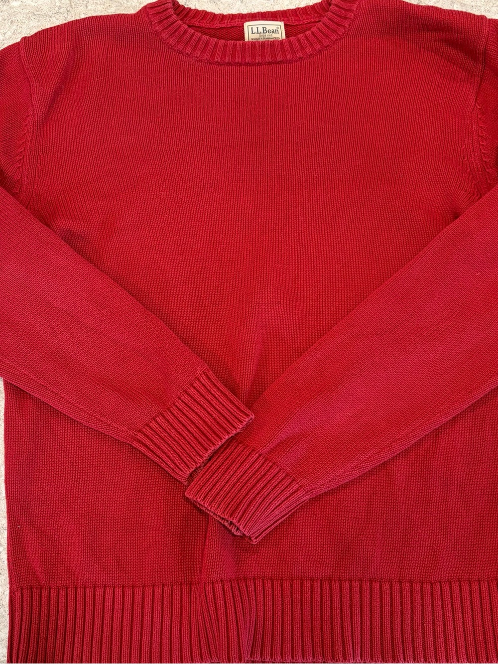 L.L. Bean Men's Red Crewneck Sweater-Medium